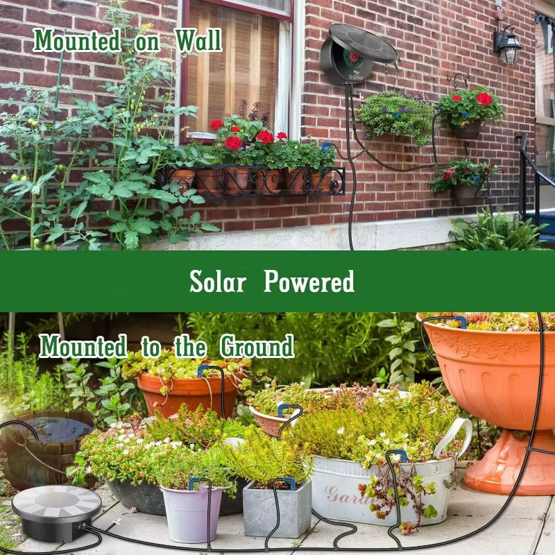 Solar Automatic Drip Irrigation System Kit Plant Water Machine with anti Siphon for Garden Outdoor Indoor Green Plant Water