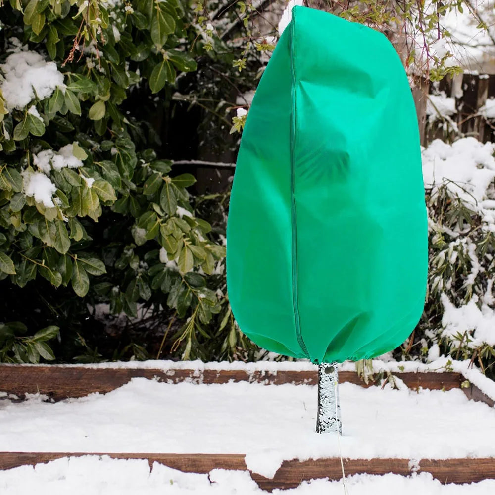 Plant Frost Protection Cover - Zippered Winter Blanket for Garden Plants & Shrubs