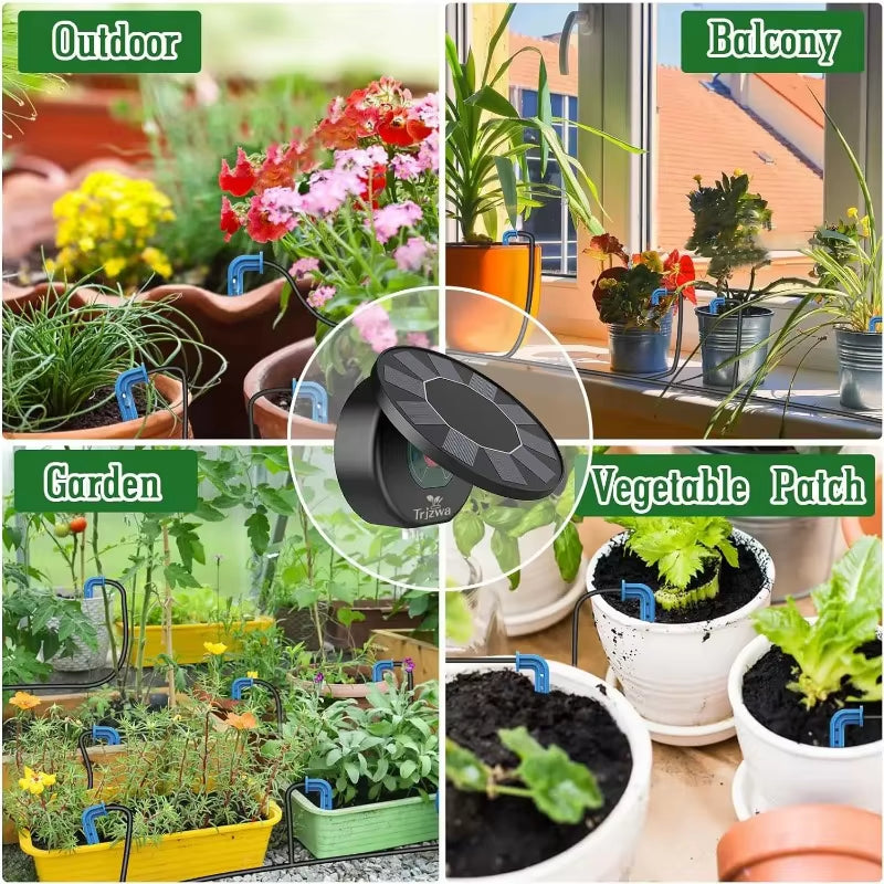 Solar Automatic Drip Irrigation System Kit Plant Water Machine with anti Siphon for Garden Outdoor Indoor Green Plant Water