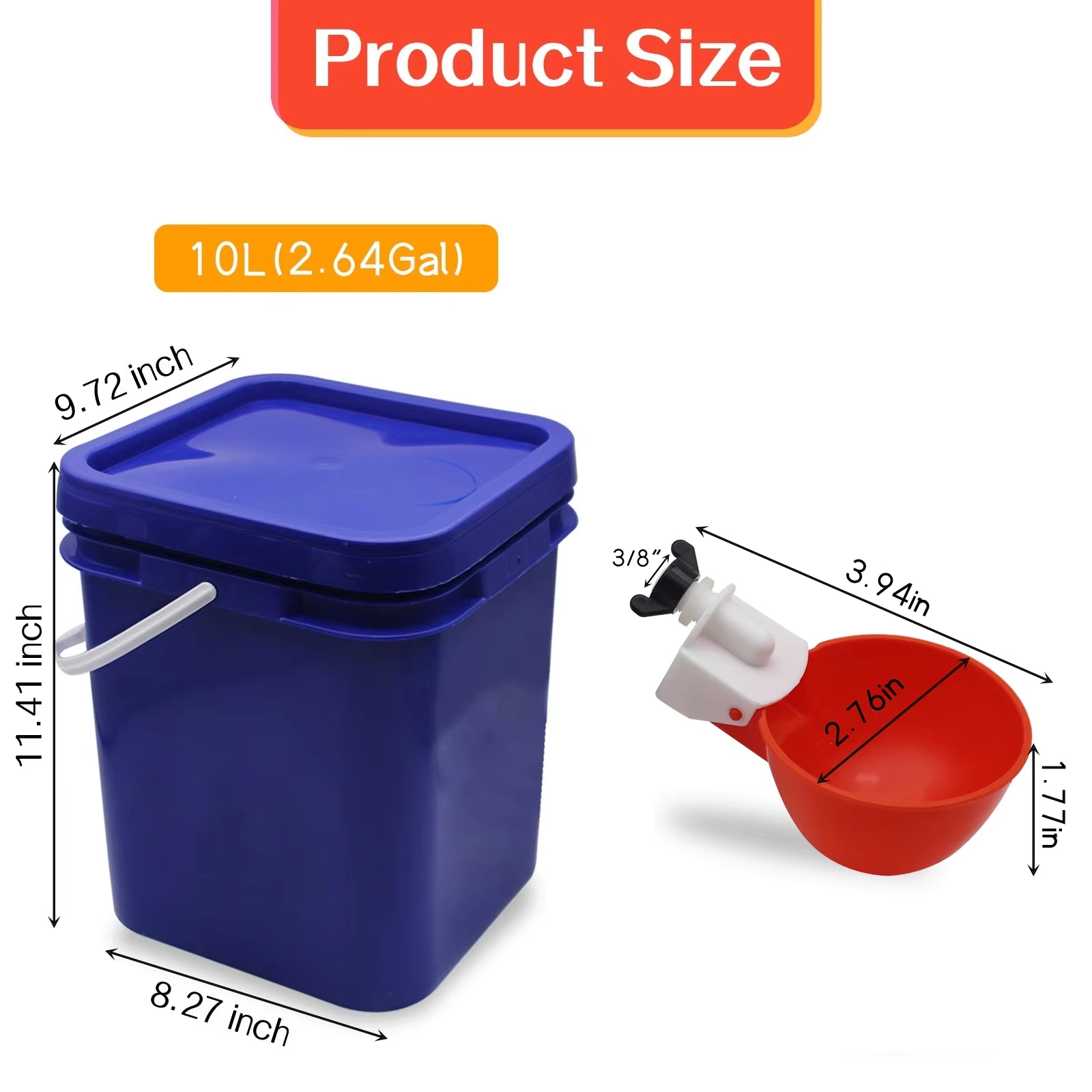 Automatic Chicken Waterer Bucket System – 10L Gravity Poultry Drinker with Cups or Nipple Waterers – No-Spill Coop Hydration Solution