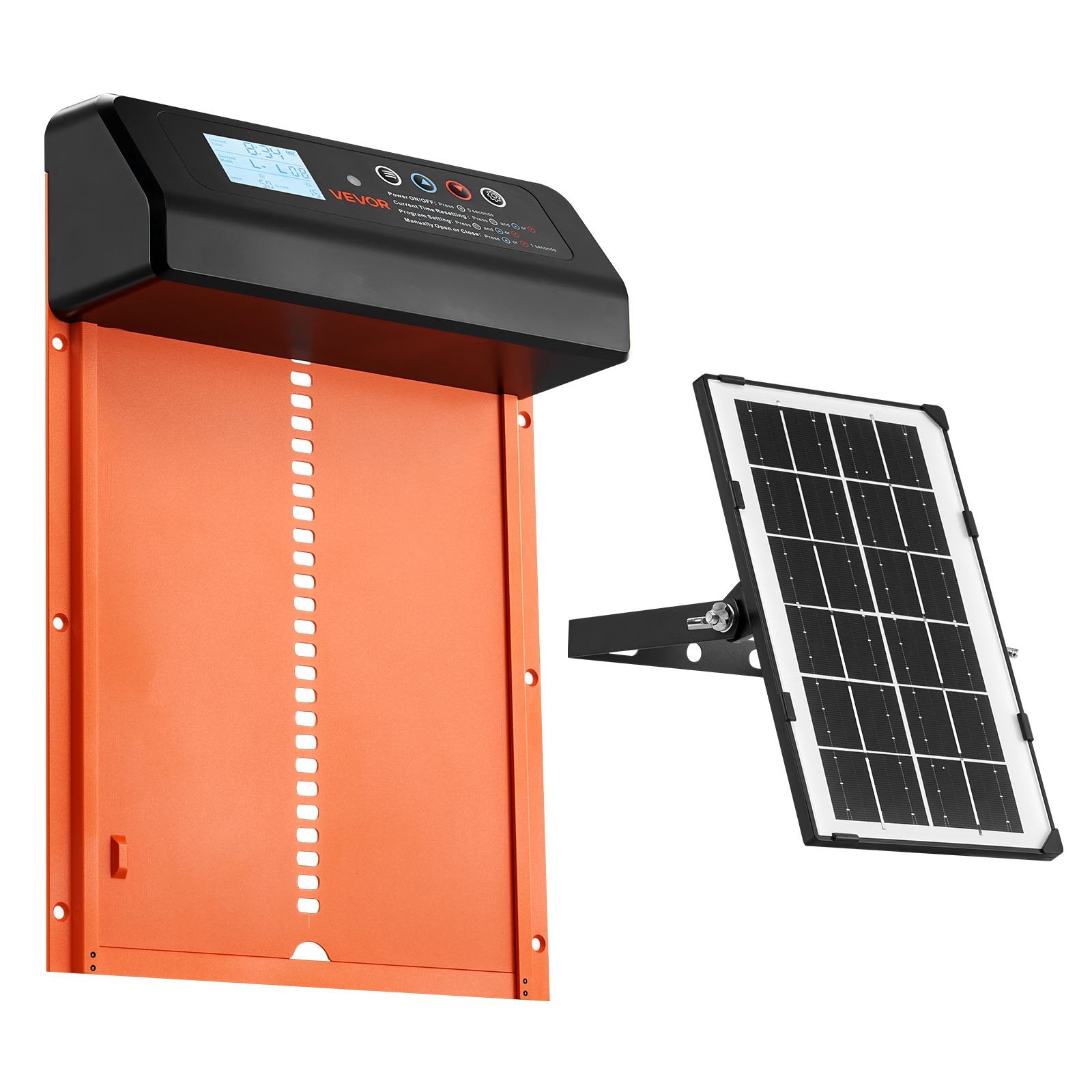 Solar Automatic Chicken Coop Door - LCD Timer, Remote Control, Light Sensor & Anti-Pinch Safety