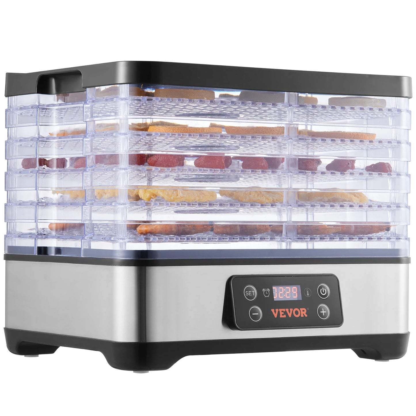 Food Dehydrator Machine - 5 Tray Stainless Steel Dryer for Homemade Jerky & Preserving Food
