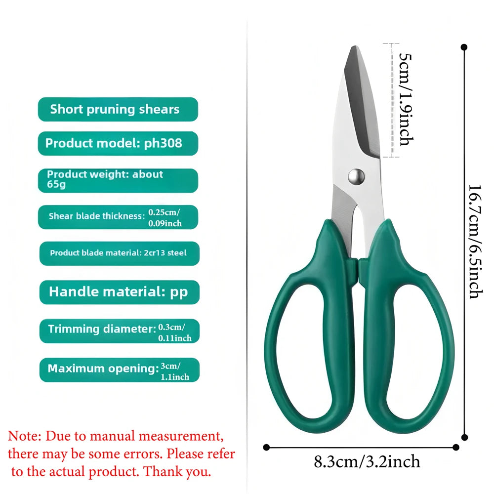 Flower Pruning Shears - Stainless Steel Garden Scissors for Plants, Flowers & Herbs