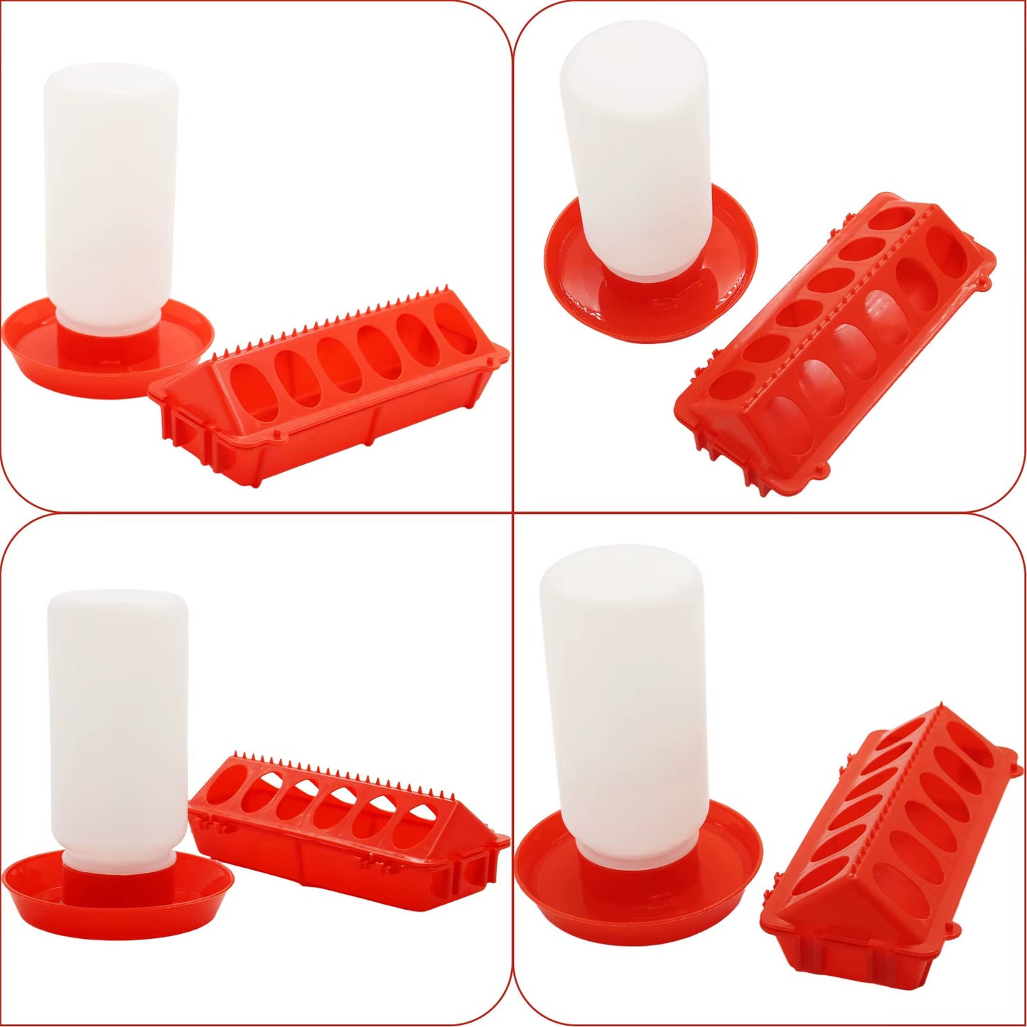 Elongated Baby Chick Feeder & Waterer Combo – Multi-Animal Poultry Starter Flock Brooder Pen Combo
