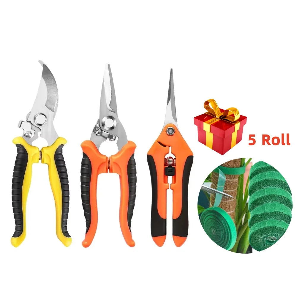 Garden Pruning Shears Set - Ergonomic Plant Clippers for Flowers, Herbs & Branches