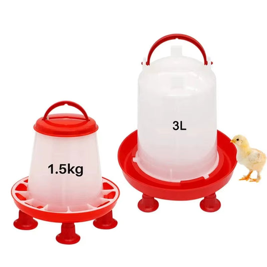 Standing Chicken Waterer & Feeder Combo– 1.5kg / 3L Gravity-Fed Chick & Small Poultry Flock Drinker for Brooder Pens