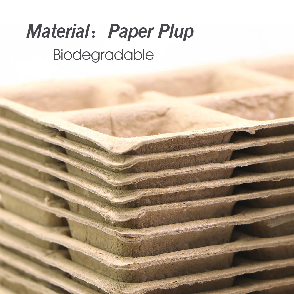 Biodegradable Seed Starter Trays - Eco-Friendly Paper Pots for Garden Seedlings