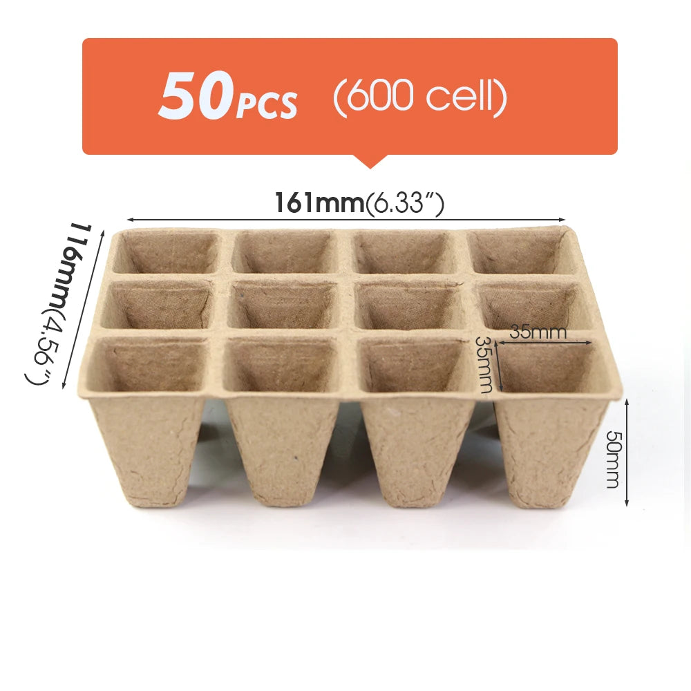 Biodegradable Seed Starter Trays - Eco-Friendly Paper Pots for Garden Seedlings