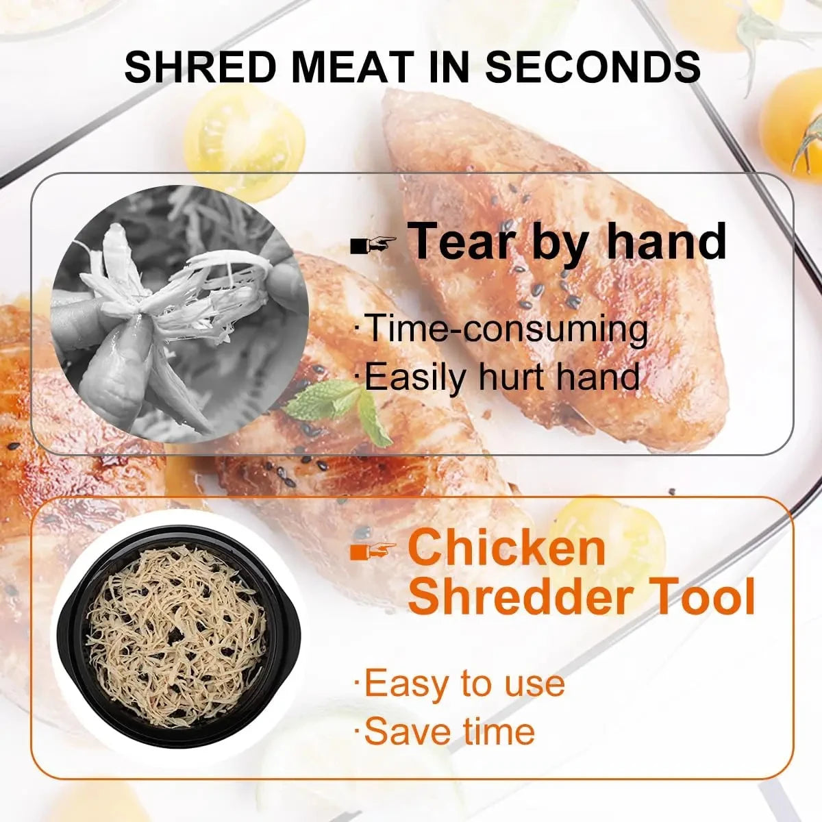 Chicken Shredder Tool – Fast & Easy Meat Shredding for Tacos, BBQ, Meal Prep | Time-Saving Kitchen Gadget for Conscious Cooking