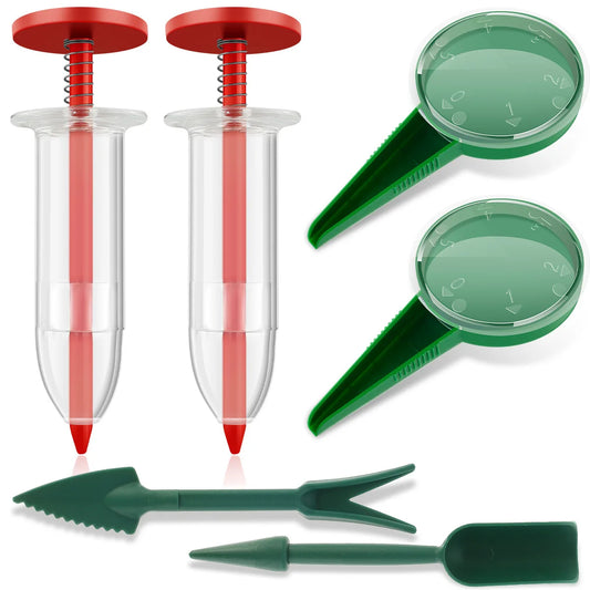 Manual Seed Sower Kit - Precision Handheld Seeder with Dibber & Widger Tools