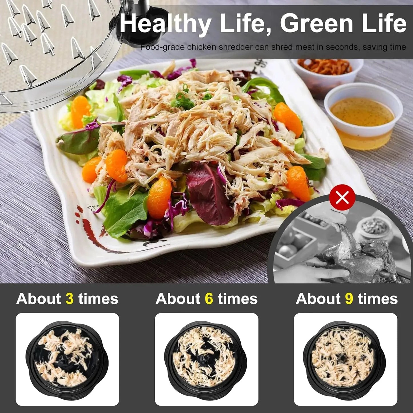 Chicken Shredder Tool – Fast & Easy Meat Shredding for Tacos, BBQ, Meal Prep | Time-Saving Kitchen Gadget for Conscious Cooking