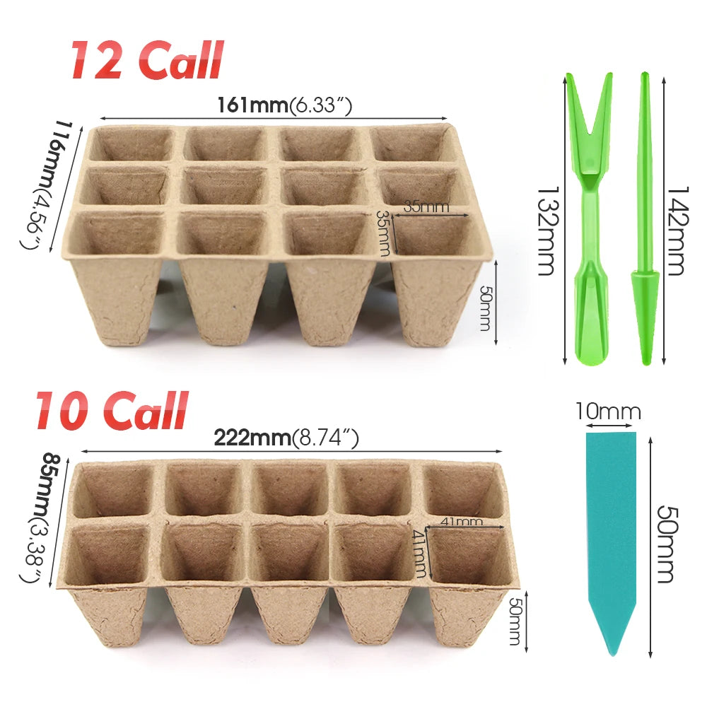 Biodegradable Seed Starter Trays - Eco-Friendly Paper Pots for Garden Seedlings