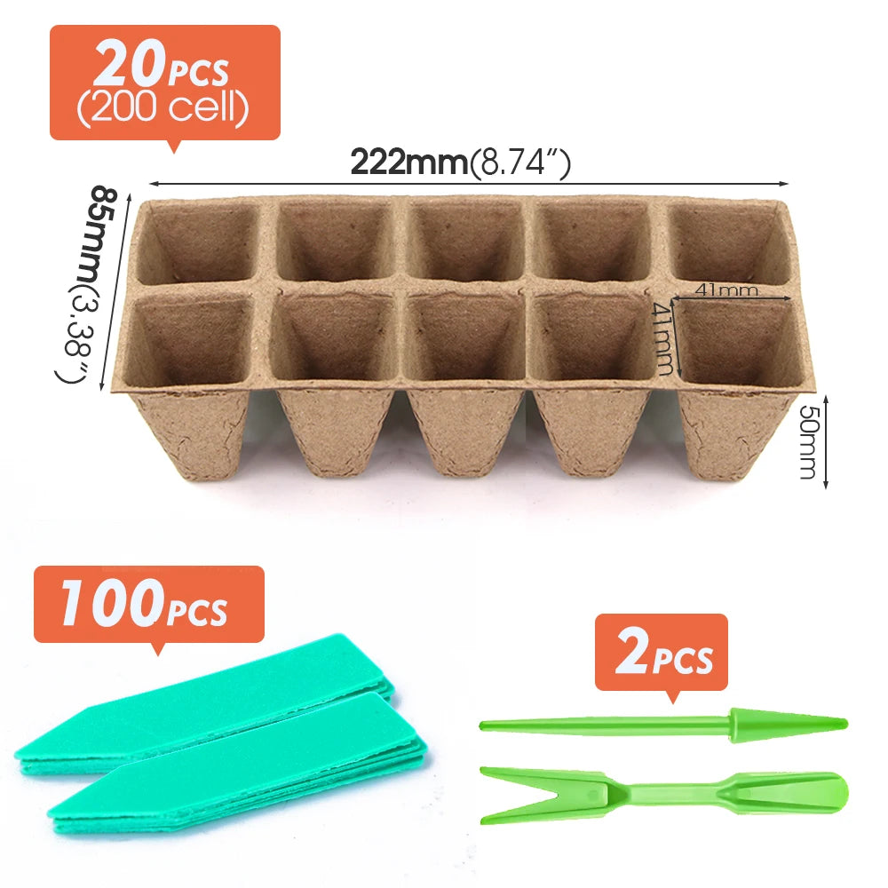 Biodegradable Seed Starter Trays - Eco-Friendly Paper Pots for Garden Seedlings