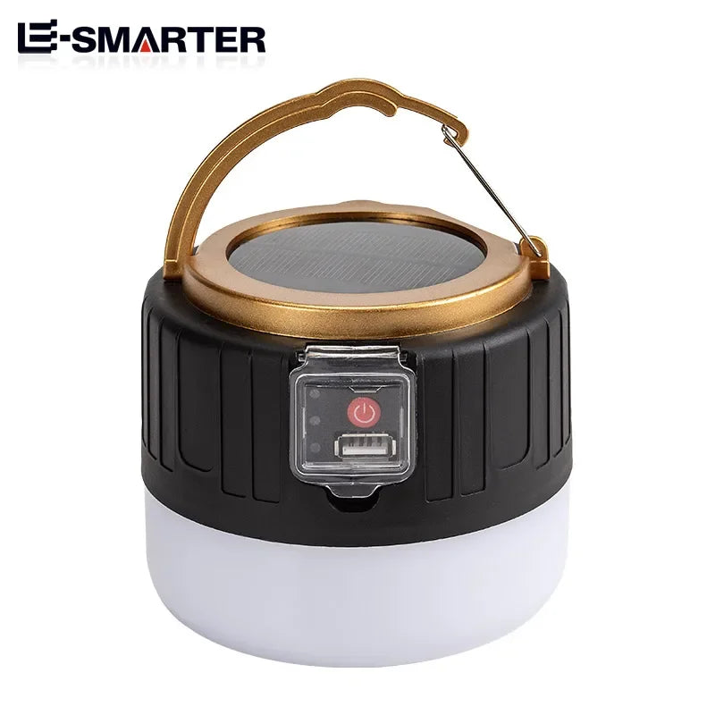 Solar Rechargeable Camping Light - Portable LED Emergency Work Lamp with USB Charging