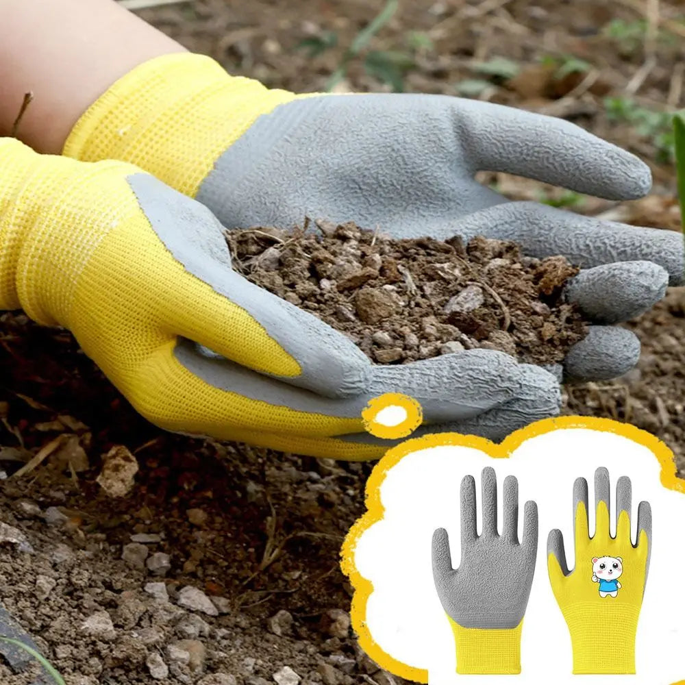 Kids Waterproof Garden Gloves - Non-Slip Protective Work Gloves for Outdoor Yard Tasks