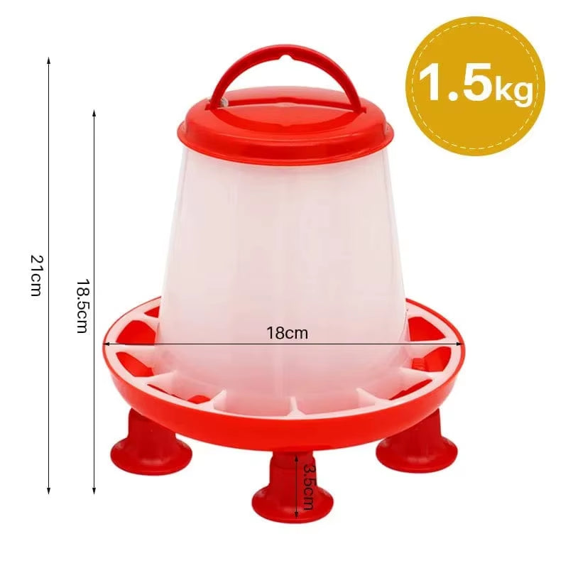 Standing Chicken Waterer & Feeder Combo– 1.5kg / 3L Gravity-Fed Chick & Small Poultry Flock Drinker for Brooder Pens