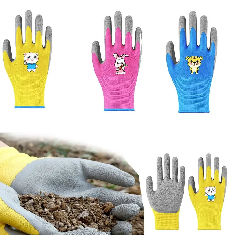 Kids Waterproof Garden Gloves - Non-Slip Protective Work Gloves for Outdoor Yard Tasks