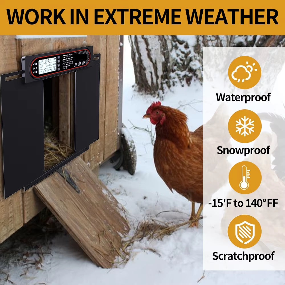 Extra-Large Automatic Chicken Coop Door – Smart Solar & Remote-Controlled for Large Birds