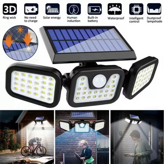 Solar Shield Basic-74 | 3-Head Motion Sensor Solar Security Light