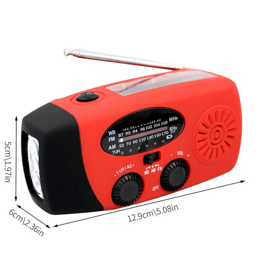 2000mAh Hand Crank Solar Radio – Emergency AM/FM/NOAA Flashlight & Portable Power Bank