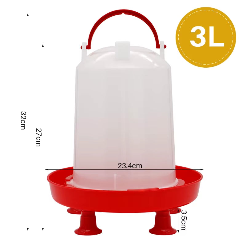 Standing Poultry Waterer & Feeder – 1.5kg / 3L Gravity-Fed Chick & Small Flock Drinker for Brooder Pens