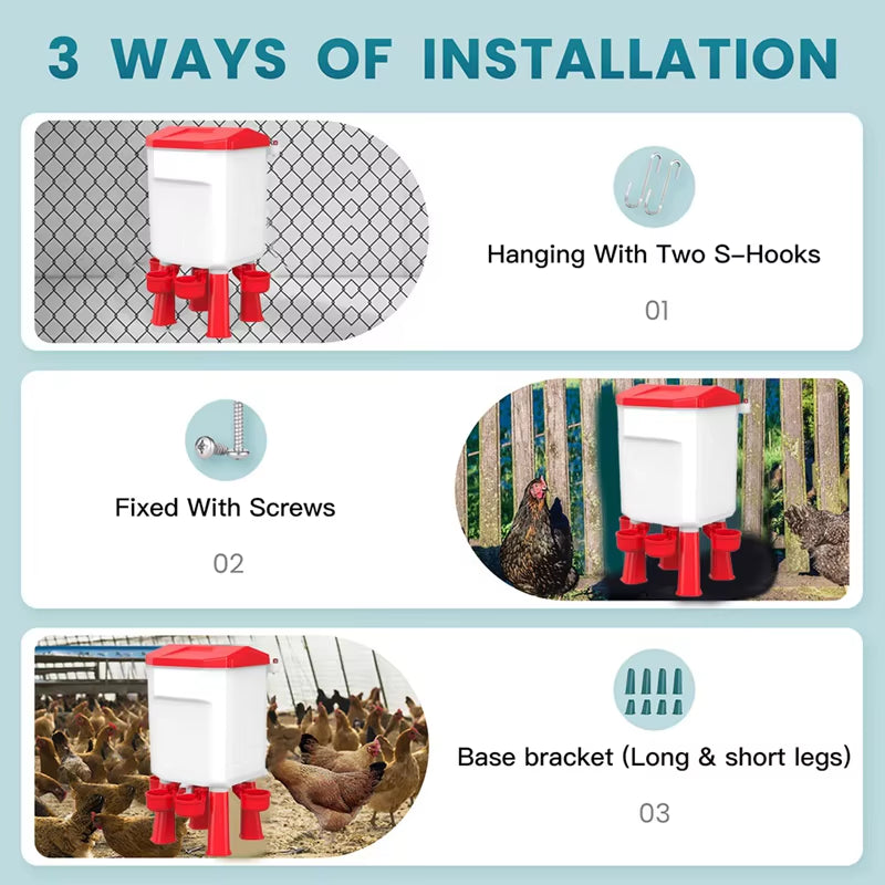 All-in-One Bucket Gravity-Fed Poultry Waterer Kit – 7L