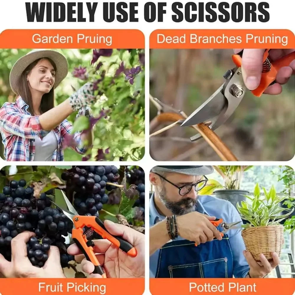 Garden Pruning Shears Set - Ergonomic Plant Clippers for Flowers, Herbs & Branches
