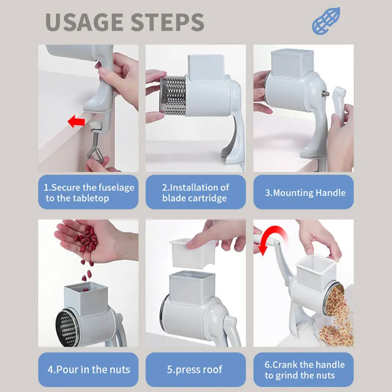 Manual Grain Mill - Hand Crank Grain Grinder for Corn, Wheat, Coffee & Spices