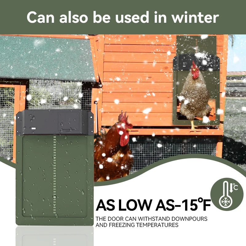Battery Powered Automatic Chicken Coop Door – Light Sensor, Waterproof