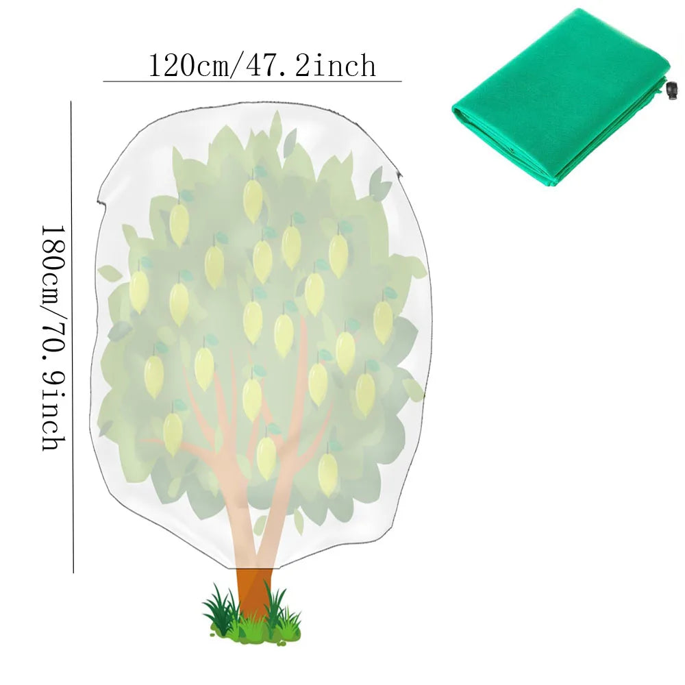 Plant Frost Protection Cover - Zippered Winter Blanket for Garden Plants & Shrubs