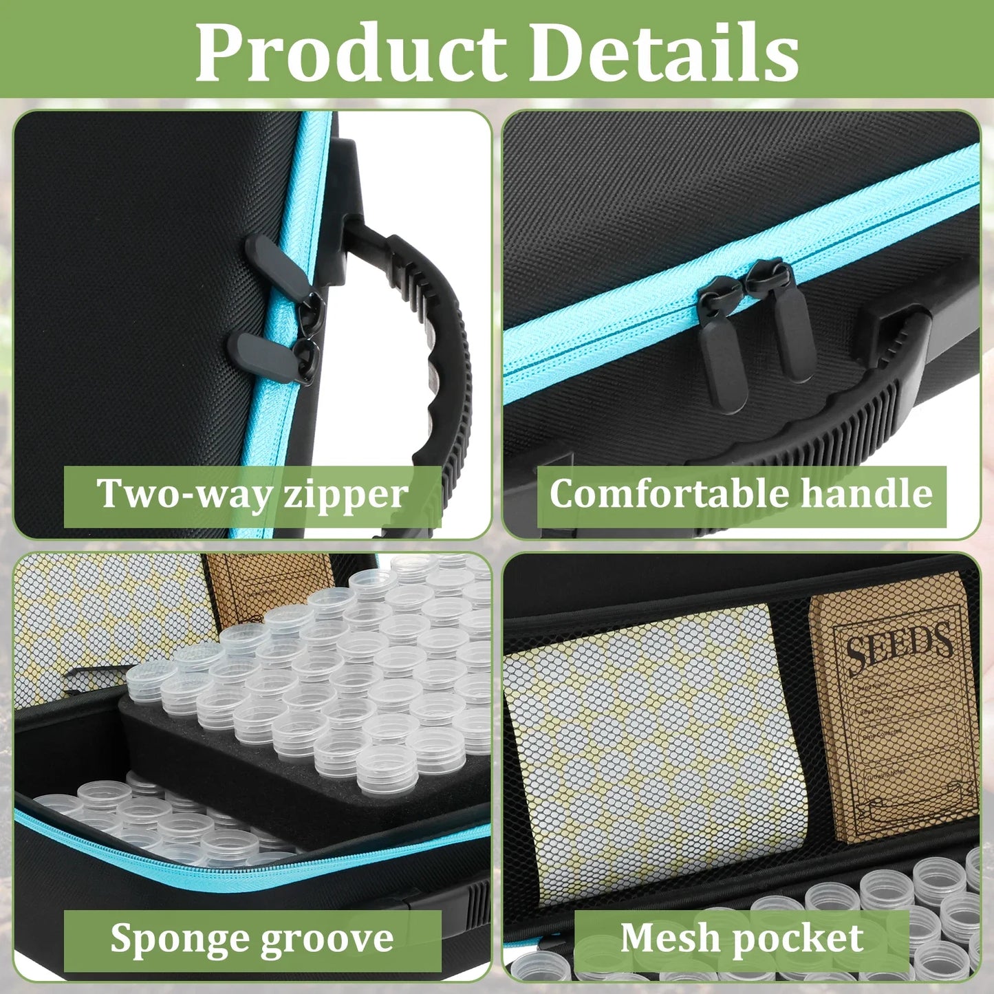 Seed Storage Organizer Box - Portable Seed Collection Case with Labels & Accessories