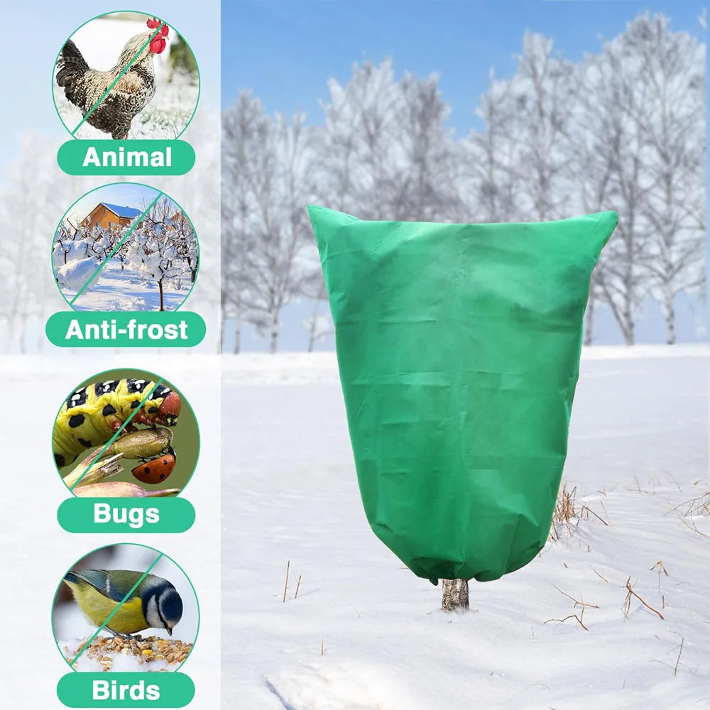 Plant Frost Protection Cover - Zippered Winter Blanket for Garden Plants & Shrubs