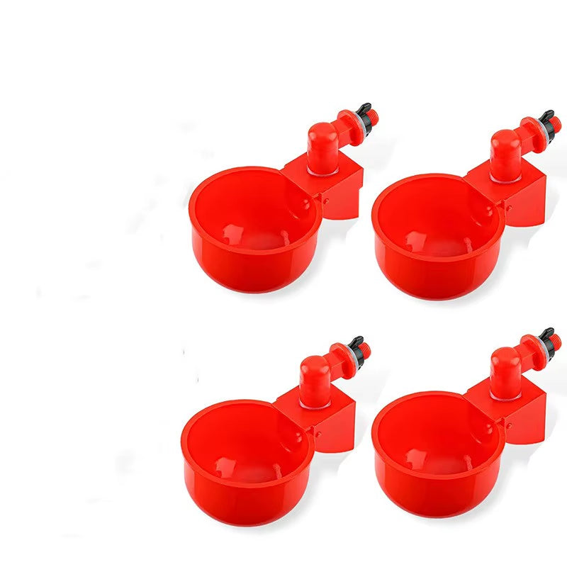 Gravity-Fed Poultry Waterer for Chickens – Red, 2–6 Cup Pack