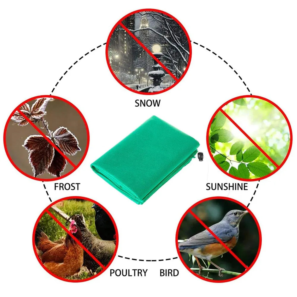 Plant Frost Protection Cover - Zippered Winter Blanket for Garden Plants & Shrubs