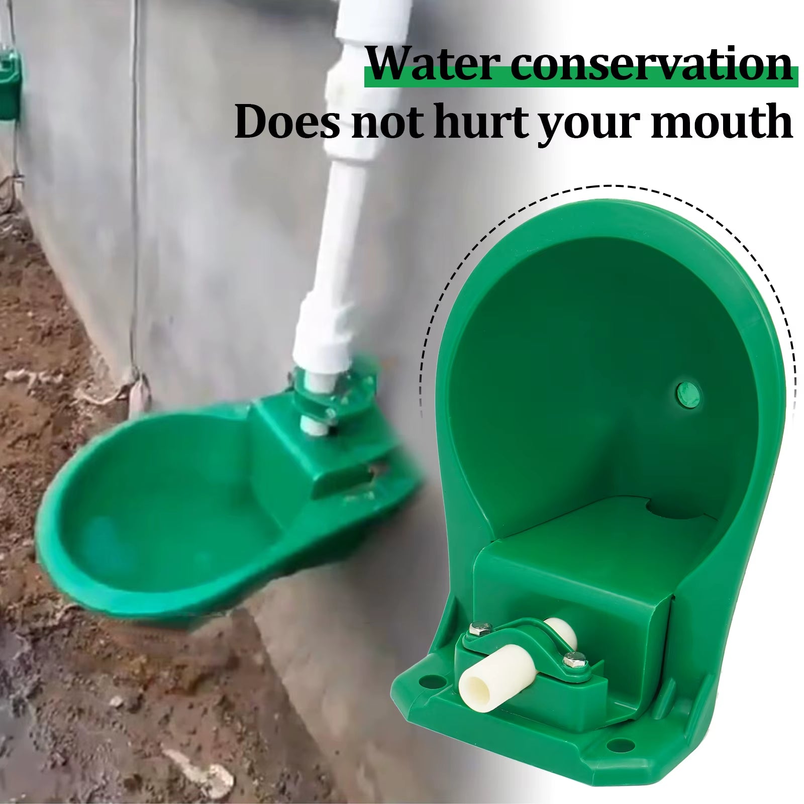 Automatic Sheep & Goat Water Bowl – Heavy Duty Touch Valve Livestock Drinker for Farm Dogs