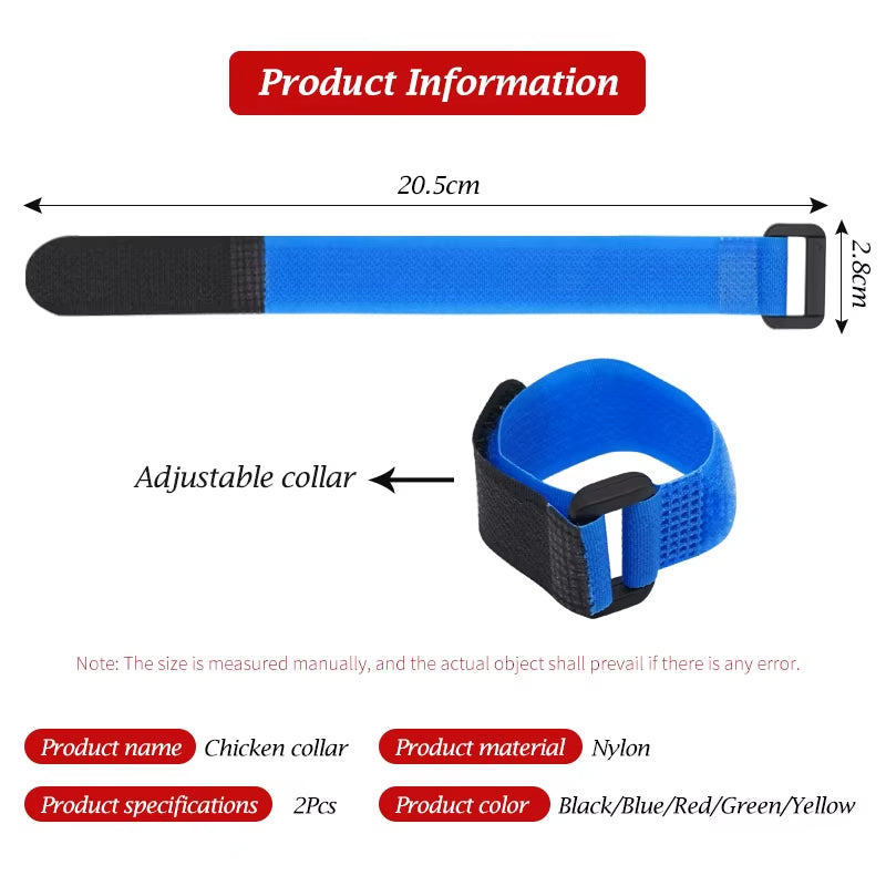 2Pcs anti Crowing Chicken Collar Lightweight Chicken Neckband Adjustable Rooster Chicken Poultry Neck Collar Belt Eco-Friendly