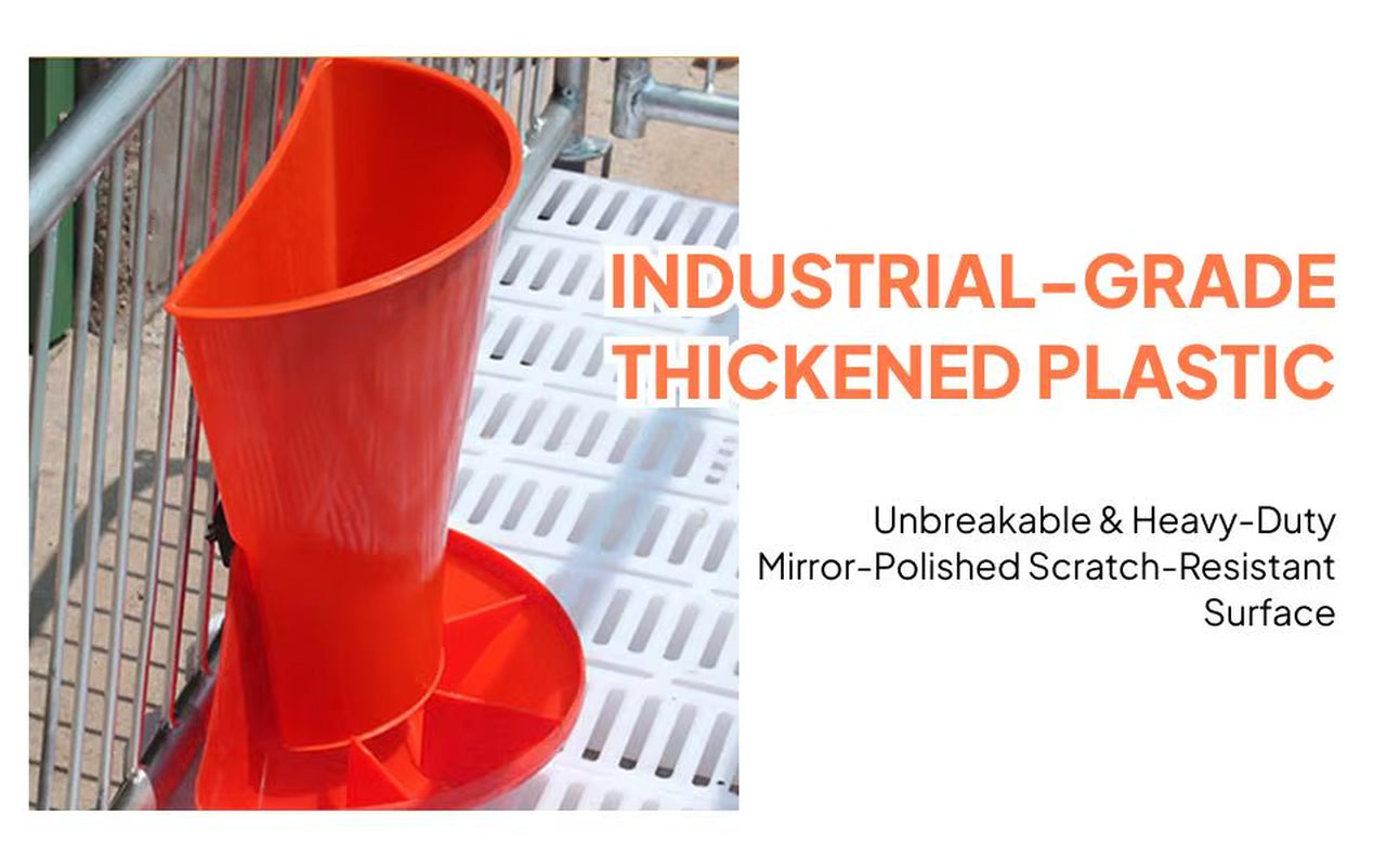 Wall Mounted Pig Feeder – Durable PP Piglet Feed Trough – Space-Saving Hog & Small Livestock Feeding Station