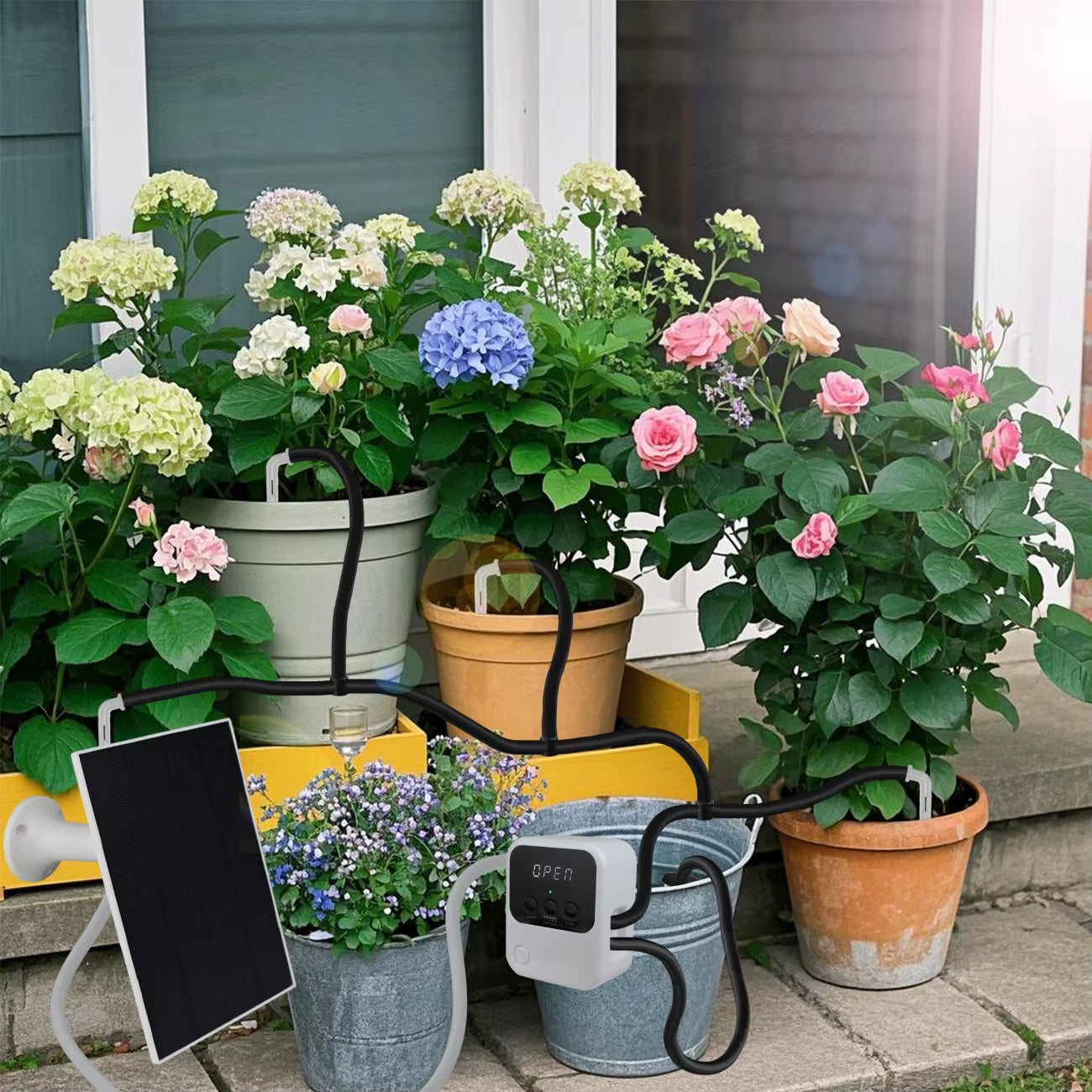 Premium Solar Automatic Drip Irrigation Kit – Timer & Pump Controlled, Ideal for Bonsai, Potted Plants & Outdoor Gardens