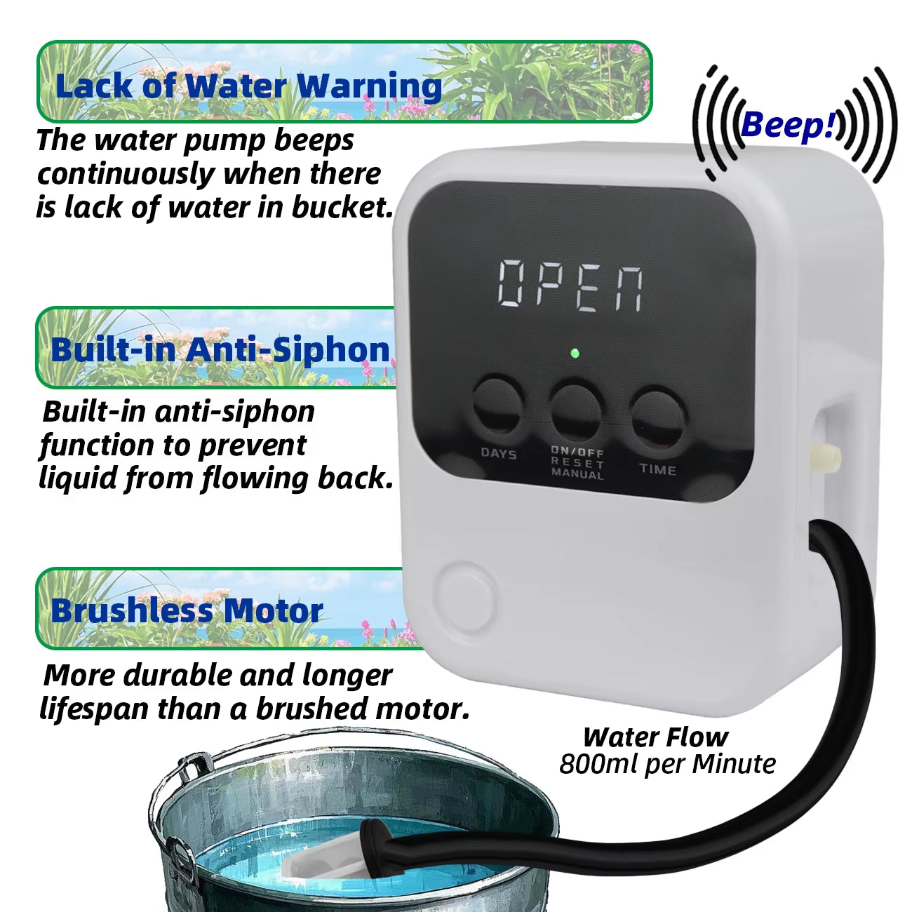 Premium Solar Automatic Drip Irrigation Kit – Timer & Pump Controlled, Ideal for Bonsai, Potted Plants & Outdoor Gardens