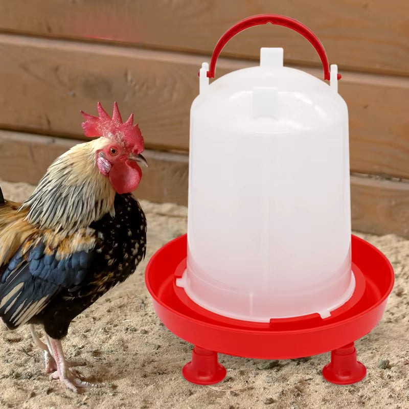 Standing Poultry Waterer & Feeder – 1.5kg / 3L Gravity-Fed Chick & Small Flock Drinker for Brooder Pens