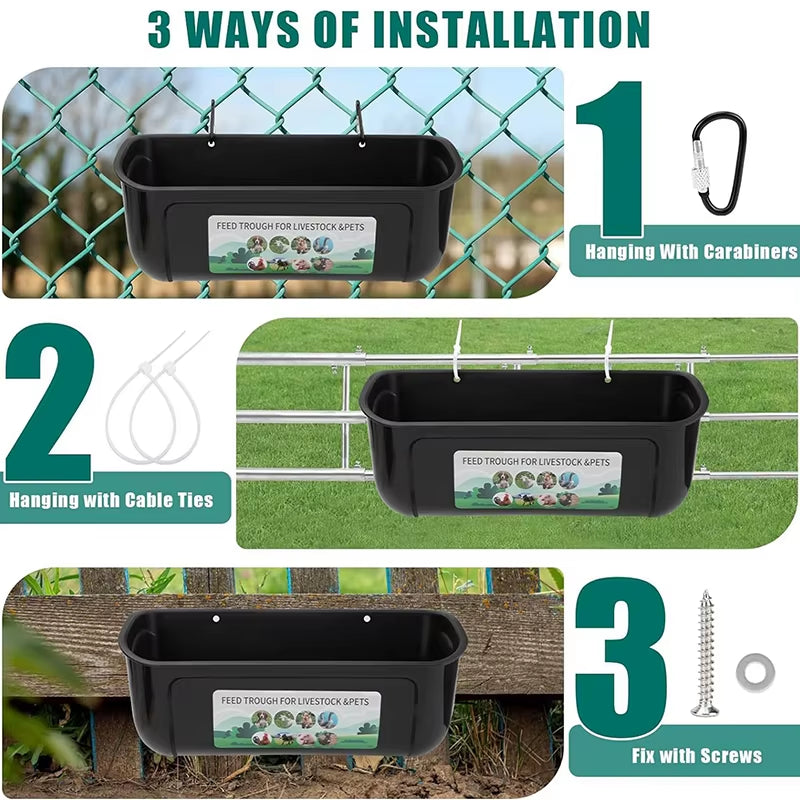 Cigar Trough Poultry & Livestock Feeder – Multi-Species Chicken, Duck, Goose & Goat Feed Trough – Low Waste Hanging or Ground Feeder