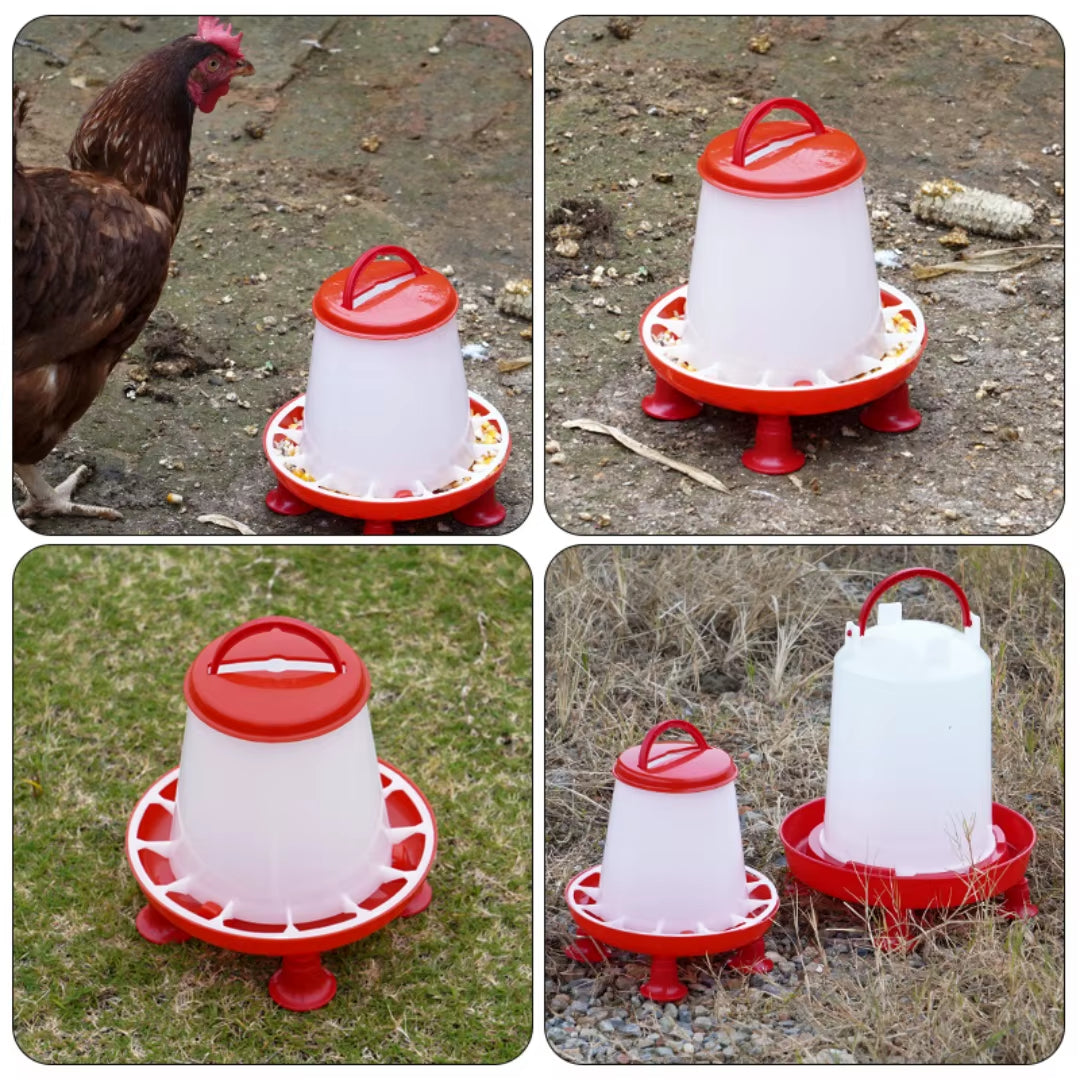 Standing Chicken Waterer & Feeder Combo– 1.5kg / 3L Gravity-Fed Chick & Small Poultry Flock Drinker for Brooder Pens