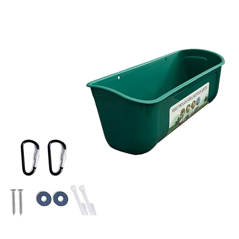 Cigar Trough Poultry & Livestock Feeder – Multi-Species Chicken, Duck, Goose & Goat Feed Trough – Low Waste Hanging or Ground Feeder