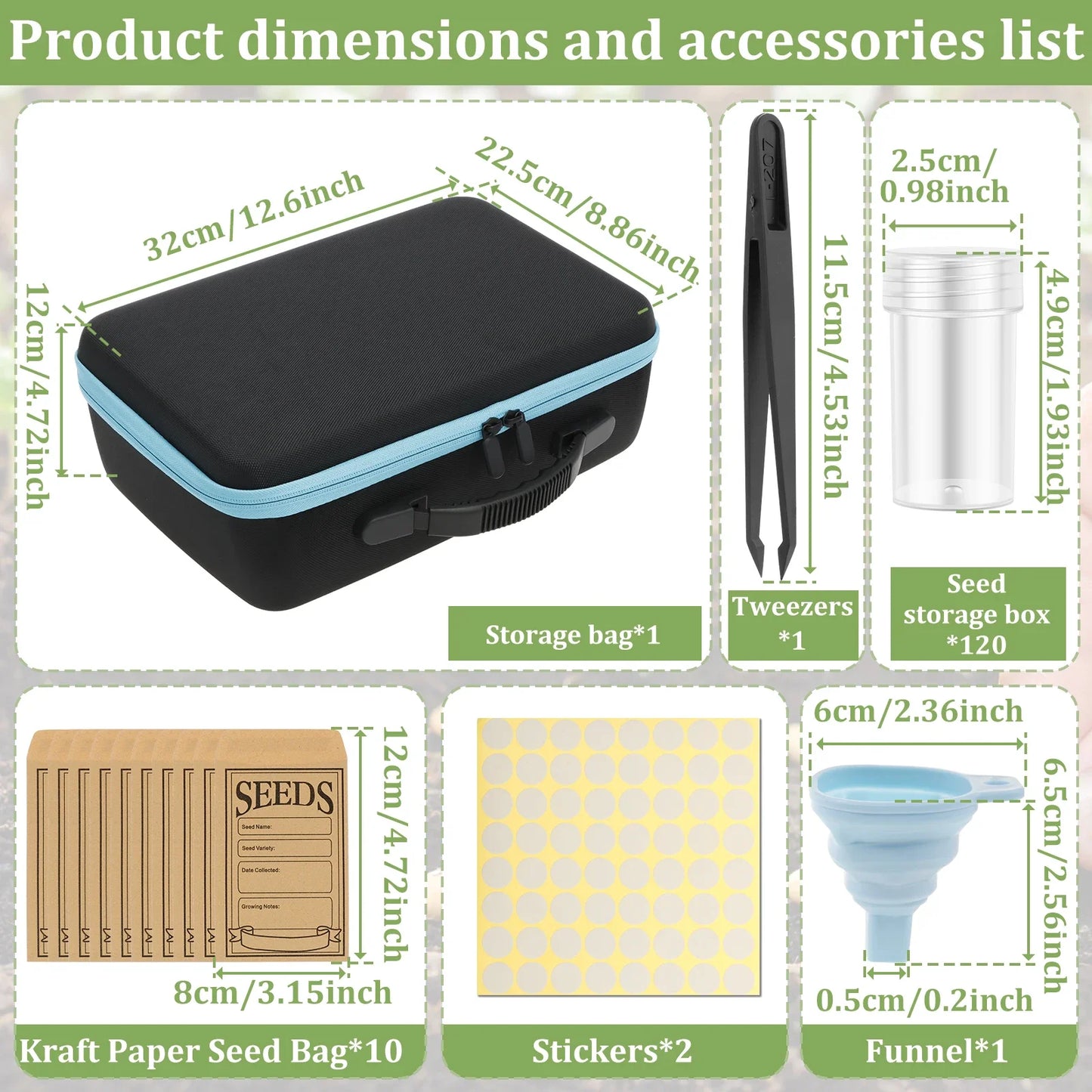 Seed Storage Organizer Box - Portable Seed Collection Case with Labels & Accessories
