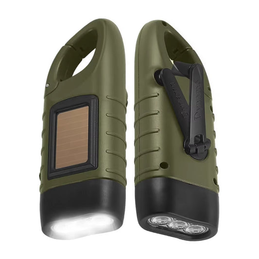 Solar Hand Crank Flashlight – Portable Emergency LED Light for Camping & Outdoor Survival